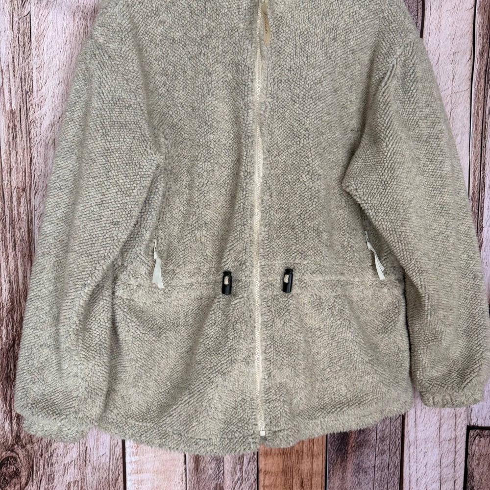 Woolrich Vintage Sherpa Fleece Jacket Vintage USA Made Full Zip Women's Large - Picture 4 of 9